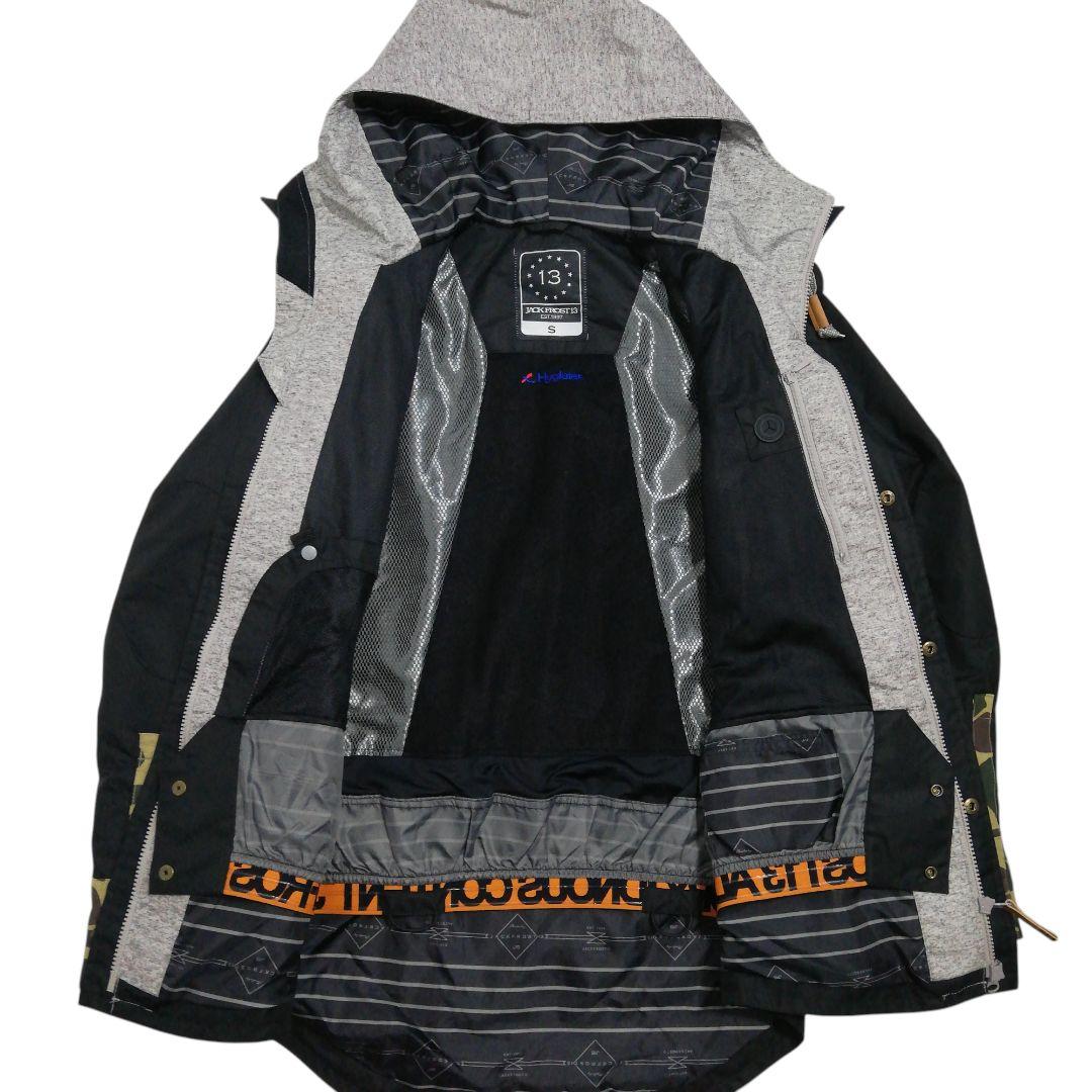メンズ Sサイズ 迷彩 カモフラ スノボウェア ジャケット スノーボード 黒