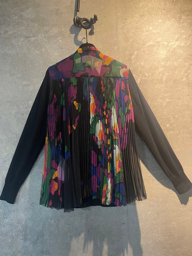 トップス Sacai FloralPrint x CottonKnitCardigan