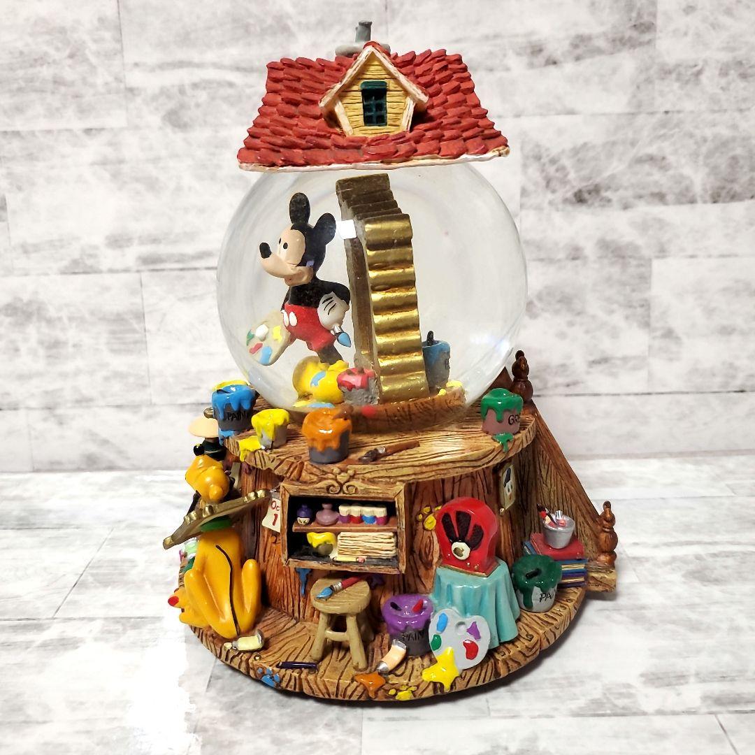 Disney ミッキー＆プルート スノードーム アトリエ　オルゴール付き