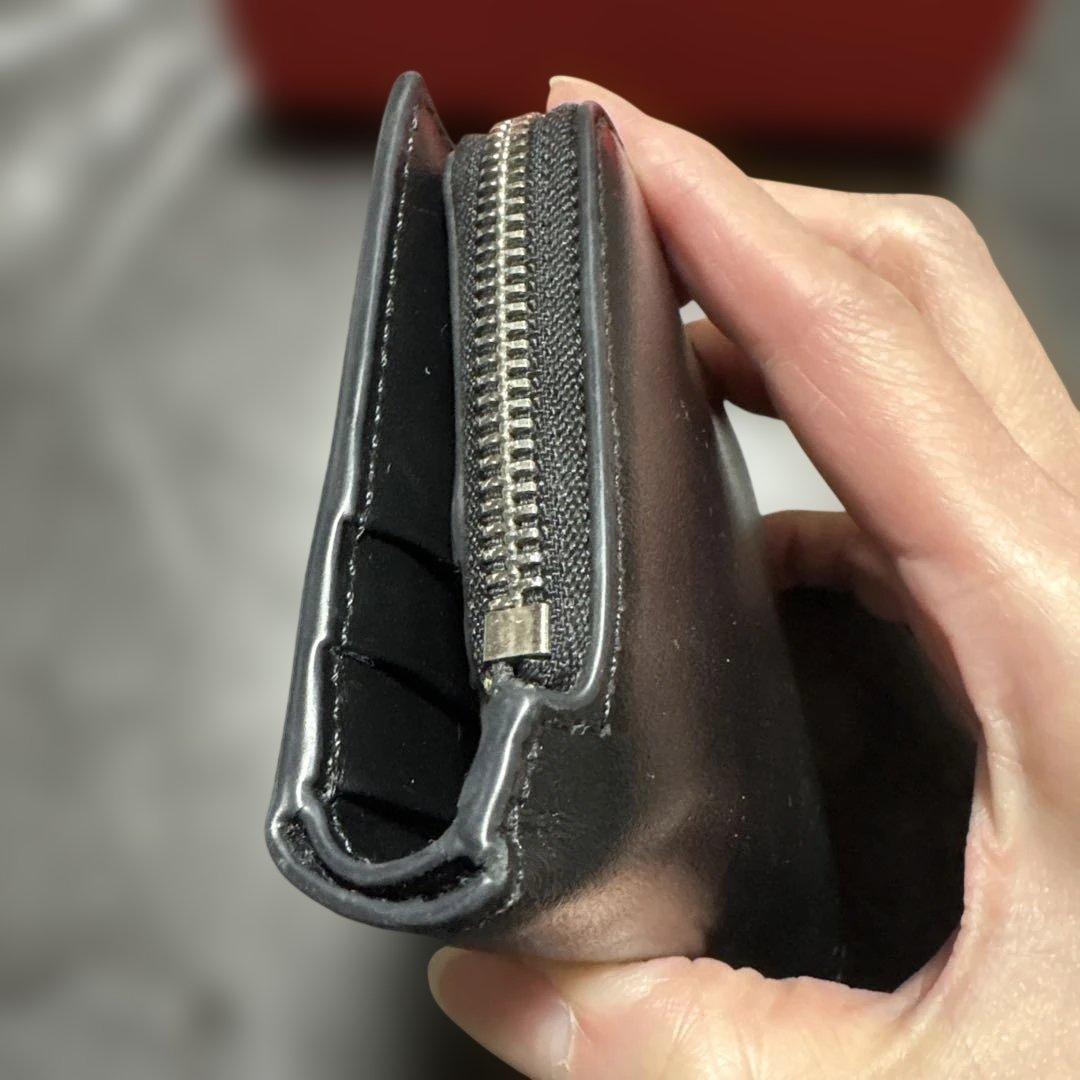 rui★DIESEL ブラックレザー三つ折り財布