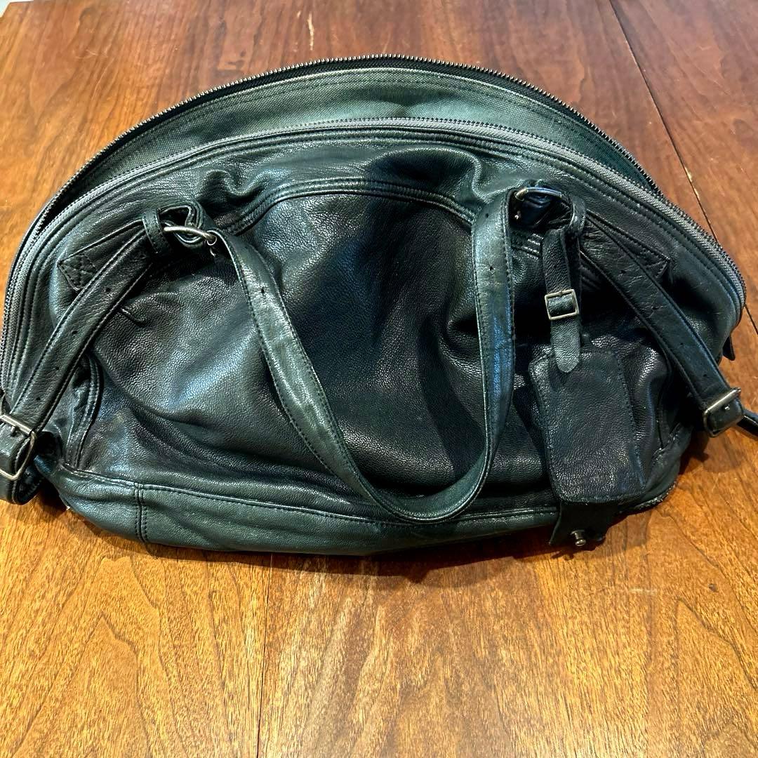 バッグ Christian Peau Leather Boston Bag Black