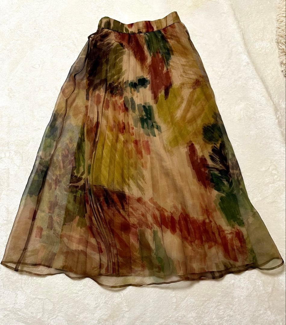 アメリ ヴィンテージ UND WILLOW PAINT PLEATS SKIRT