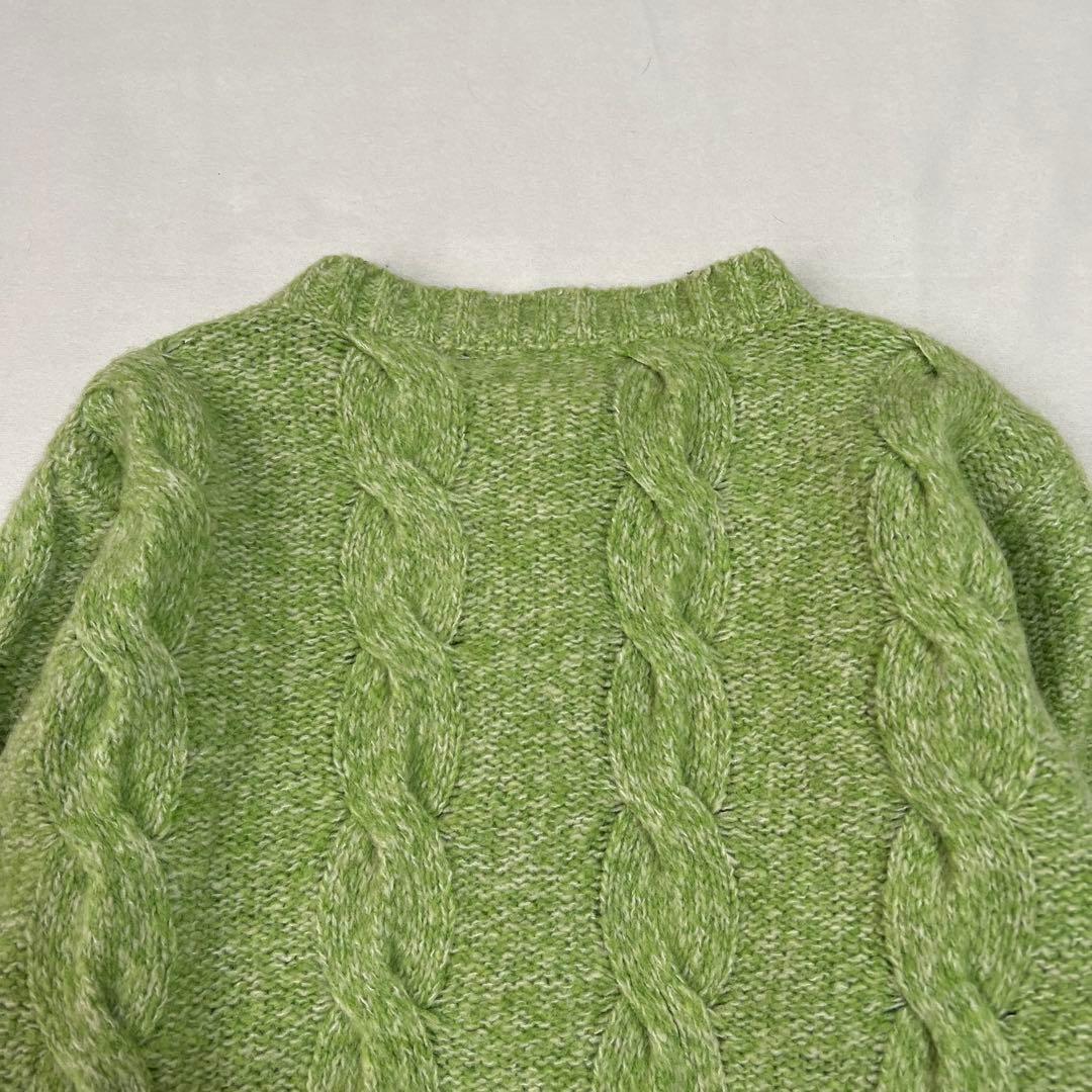 【セール】agnès b フランス製 メランジケーブルニットカーディガン(3)M