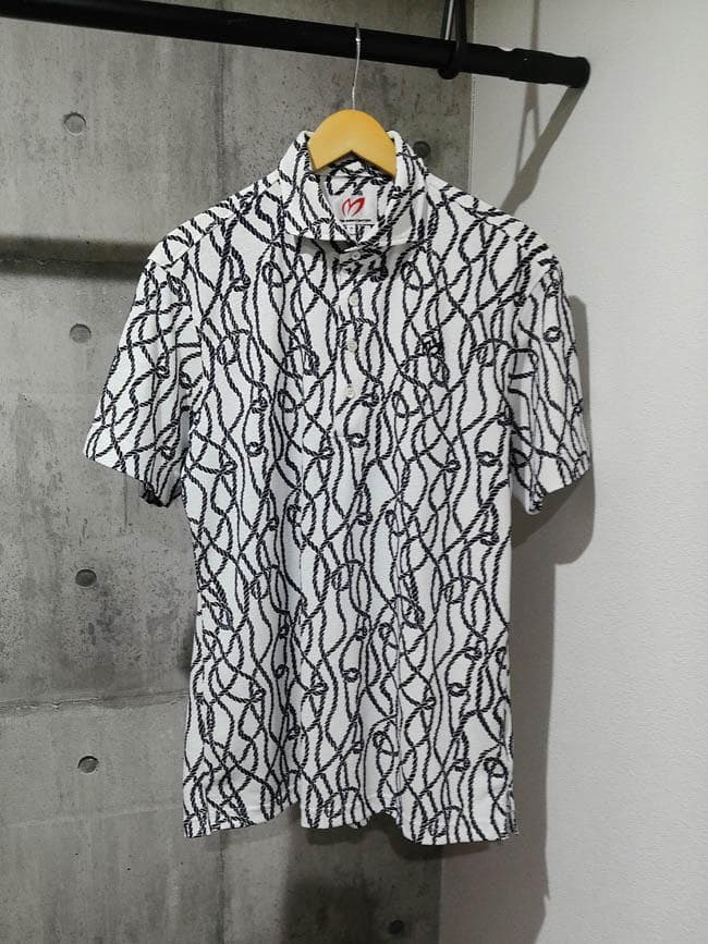 極美品 マスターバニーエディション パーリーゲイツ ロープ 総柄 ポロシャツ 7