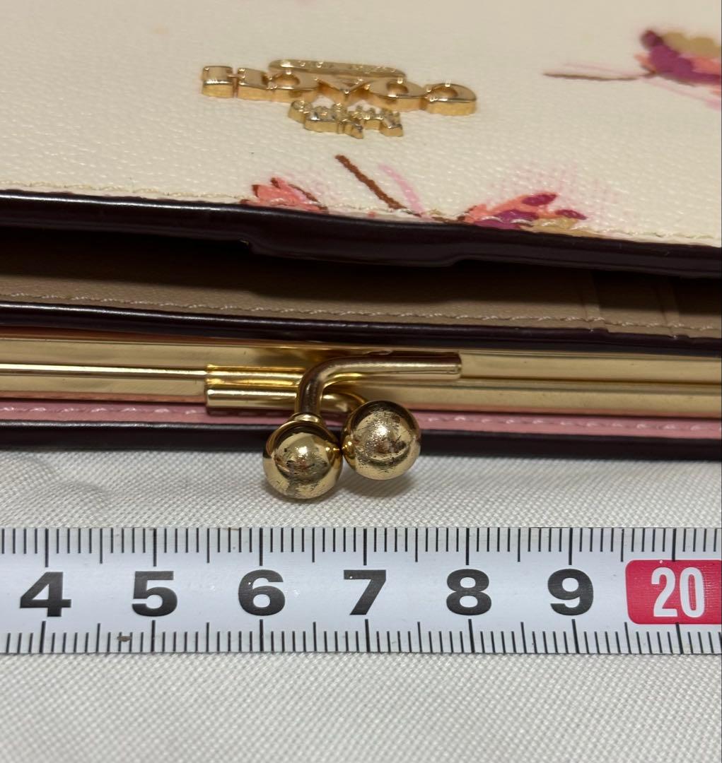 COACH 財布 花柄 がま口 3つ折り