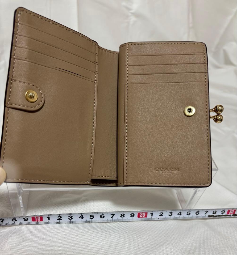 COACH 財布 花柄 がま口 3つ折り