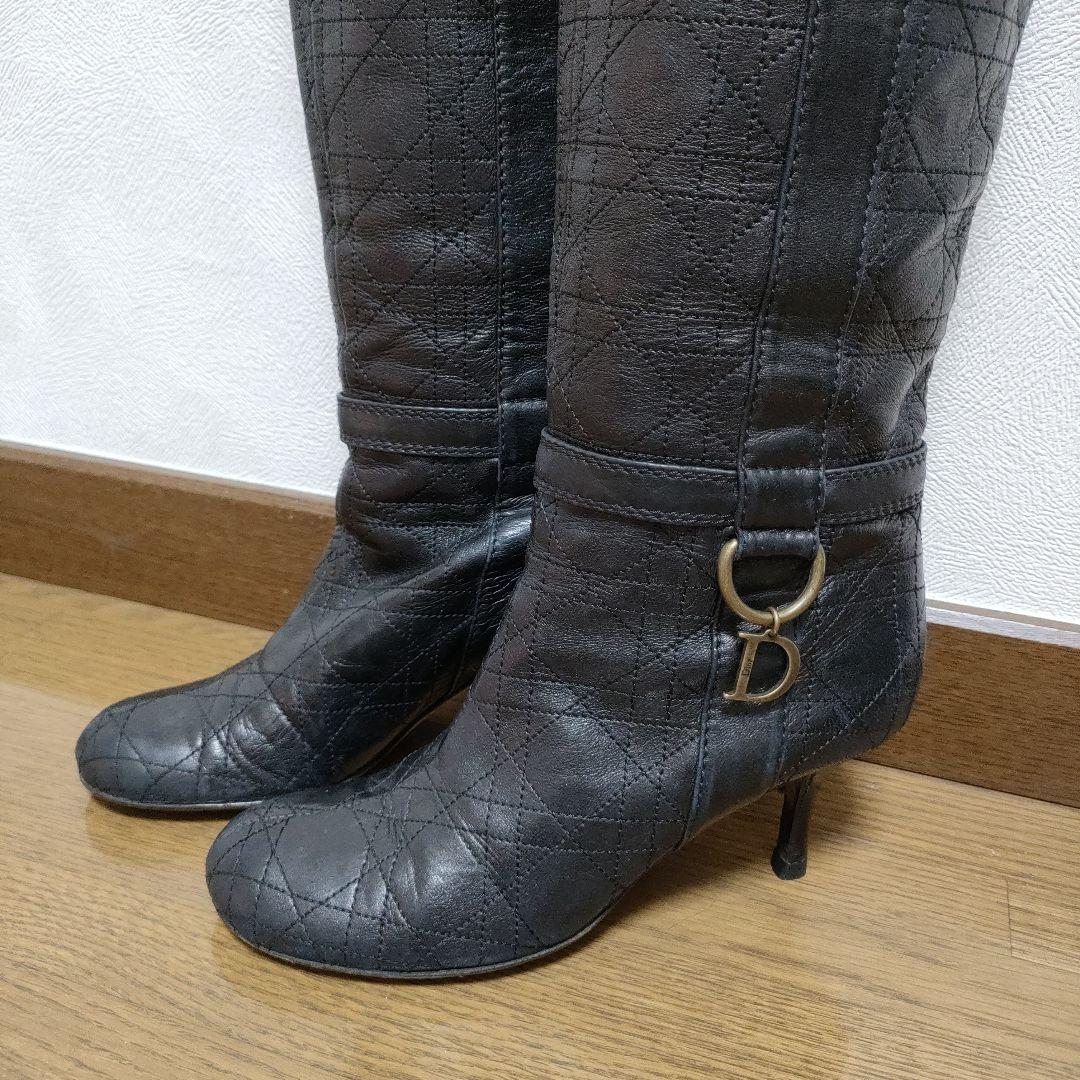 良品！ChristianDior　ロングブーツ　レザーシューズ　ディオール　36