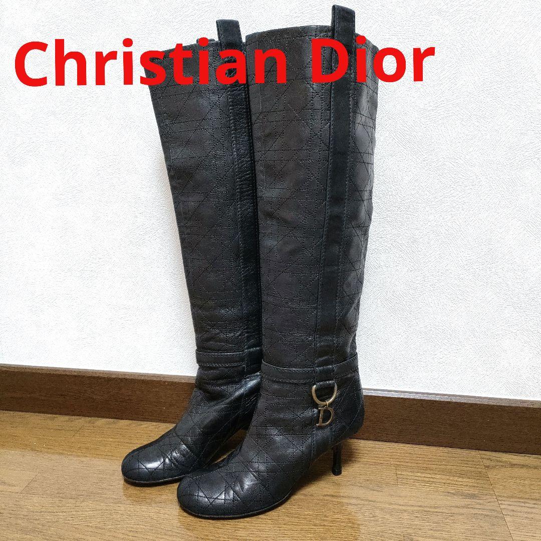 良品！ChristianDior　ロングブーツ　レザーシューズ　ディオール　36