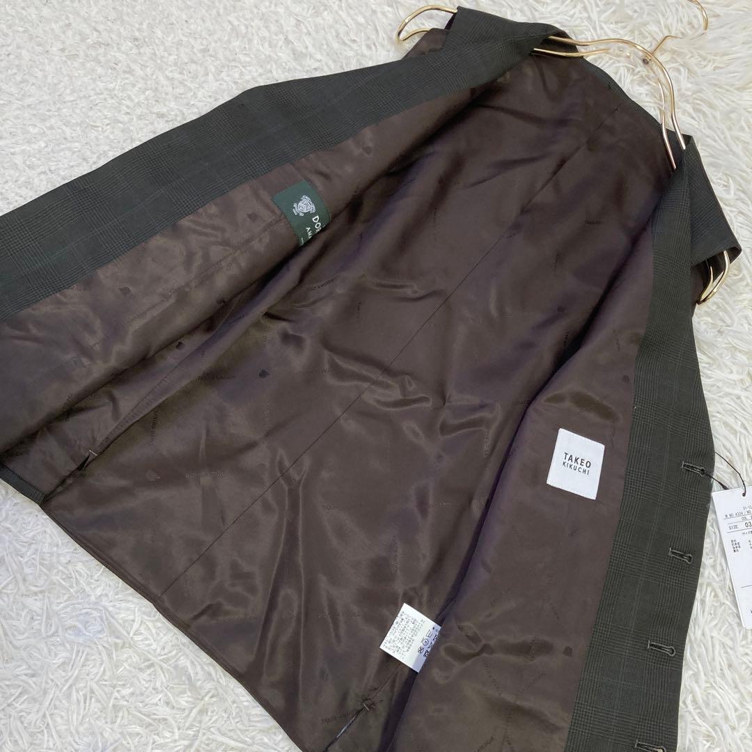 《美品》 TAKEO KIKUCHI ジレ スーツベスト ブラウン L チェック