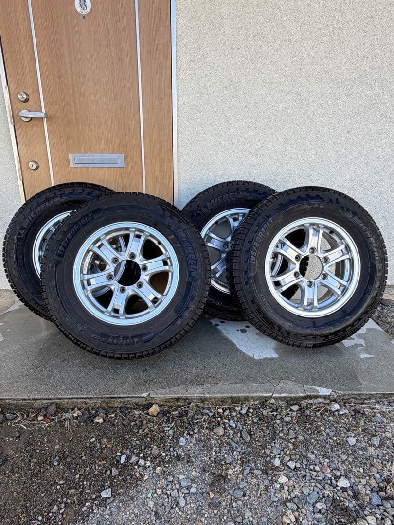 ④バリ溝 ホイール付 195/80/R15LT ミシュラン アジリス X-ICE