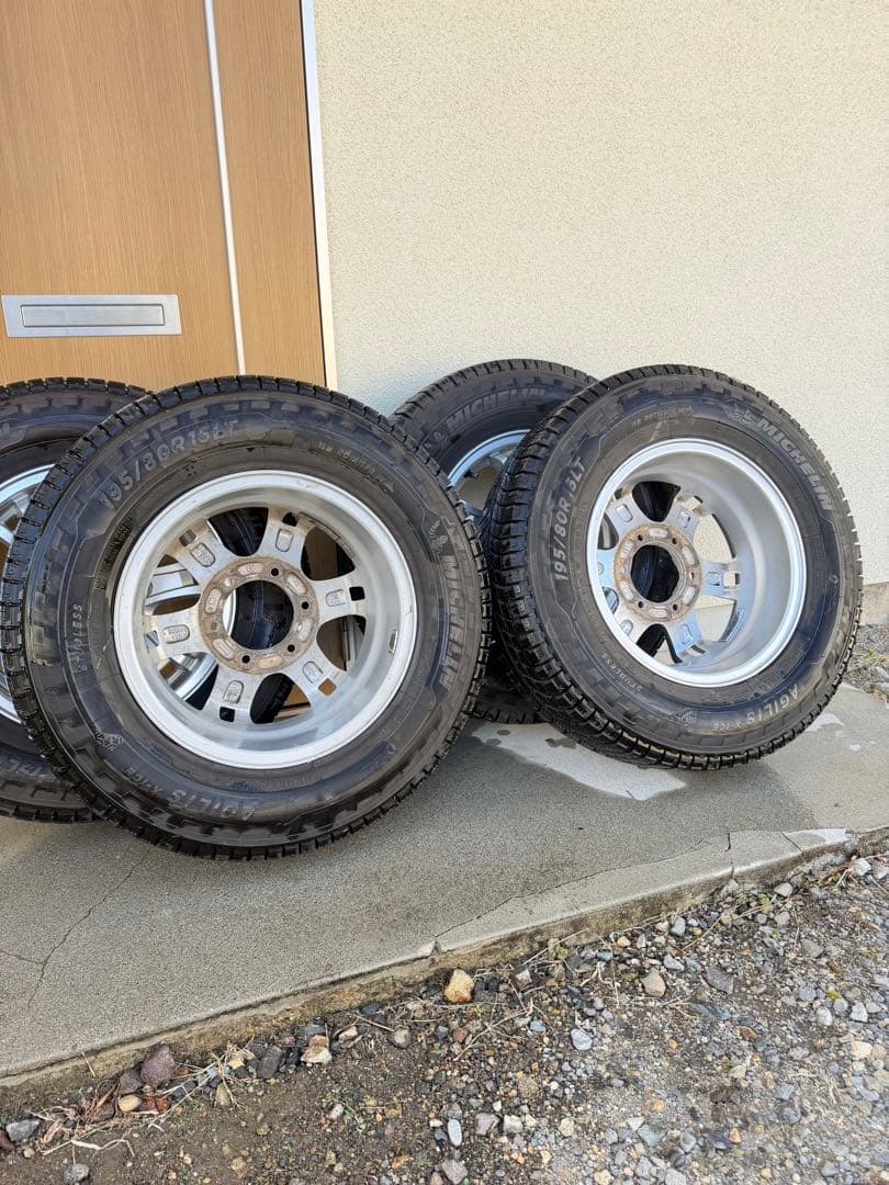 ④バリ溝 ホイール付 195/80/R15LT ミシュラン アジリス X-ICE