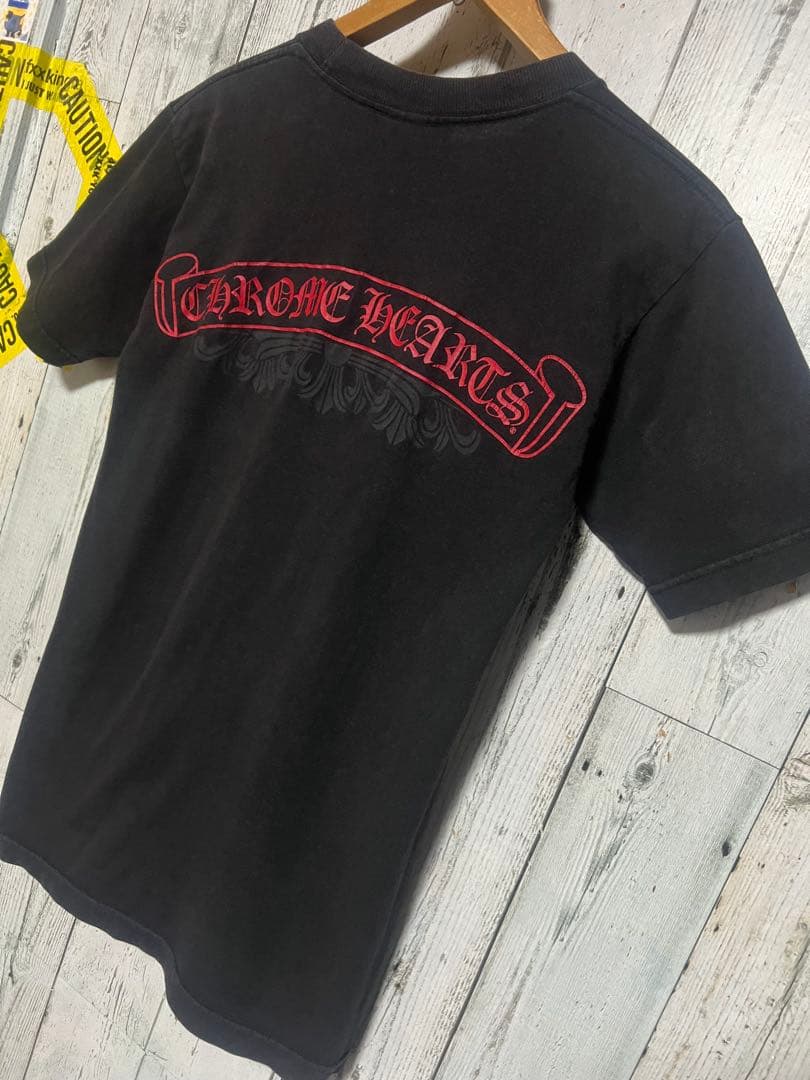 Chrome Hearts Tシャツ フローラルクロス 赤 ラベル クロムハーツ