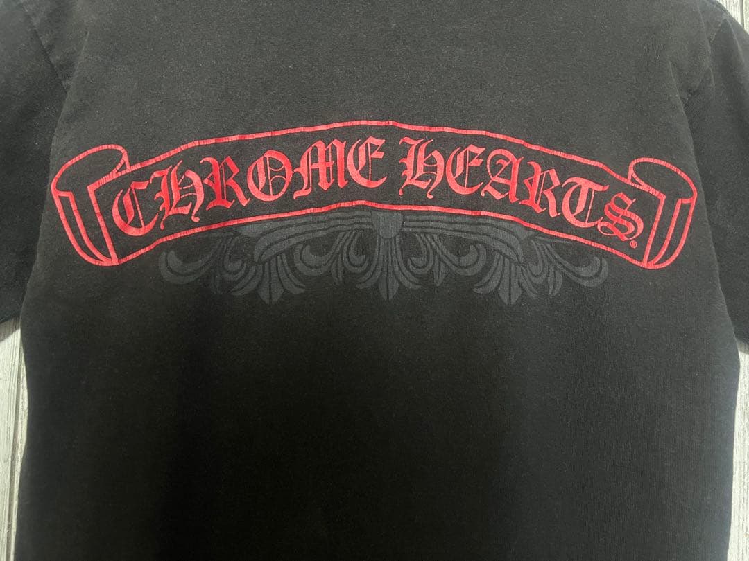 Chrome Hearts Tシャツ フローラルクロス 赤 ラベル クロムハーツ