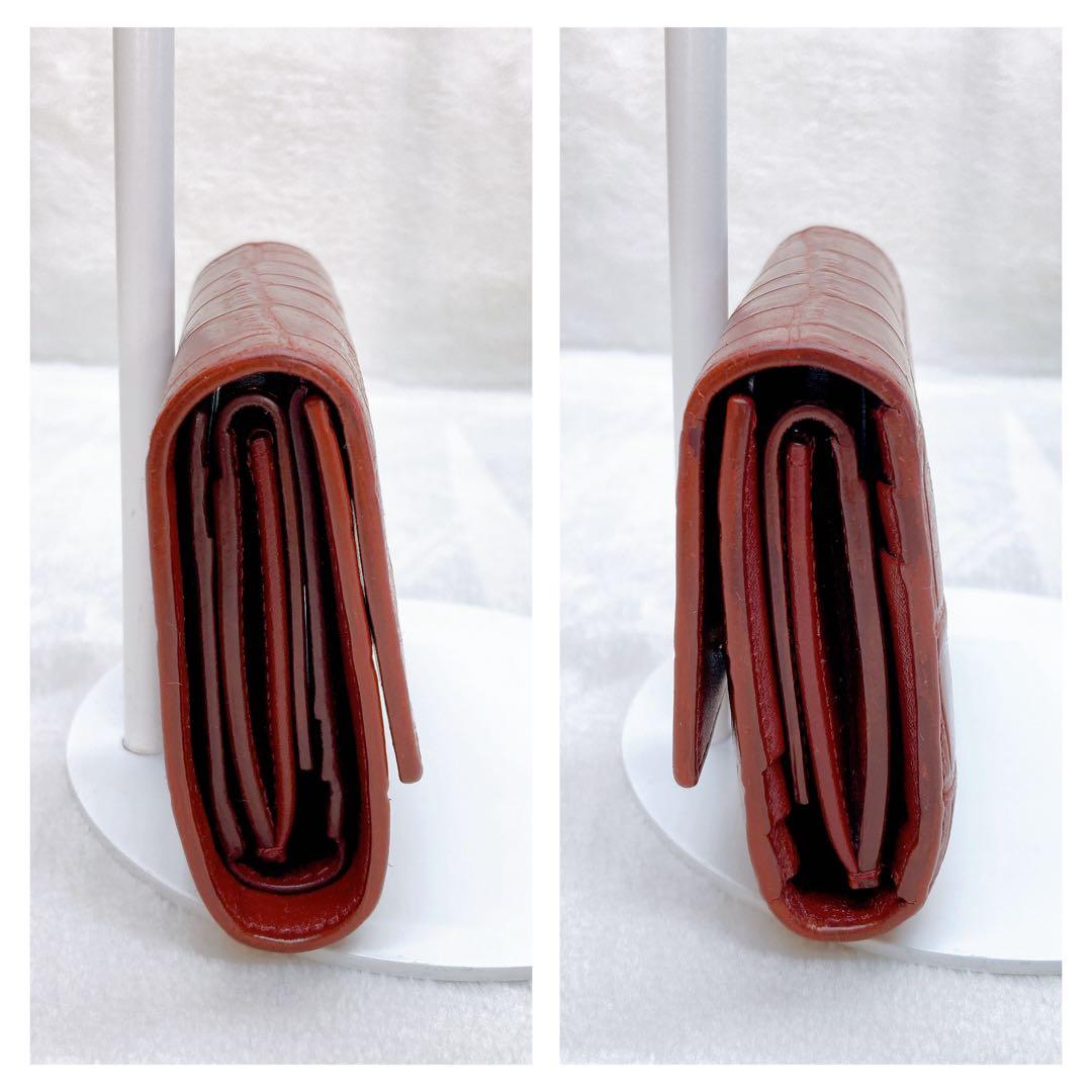 ✨綺麗✨セリーヌ スモールトリフォールドウォレット クロコ型押し レザー 財布