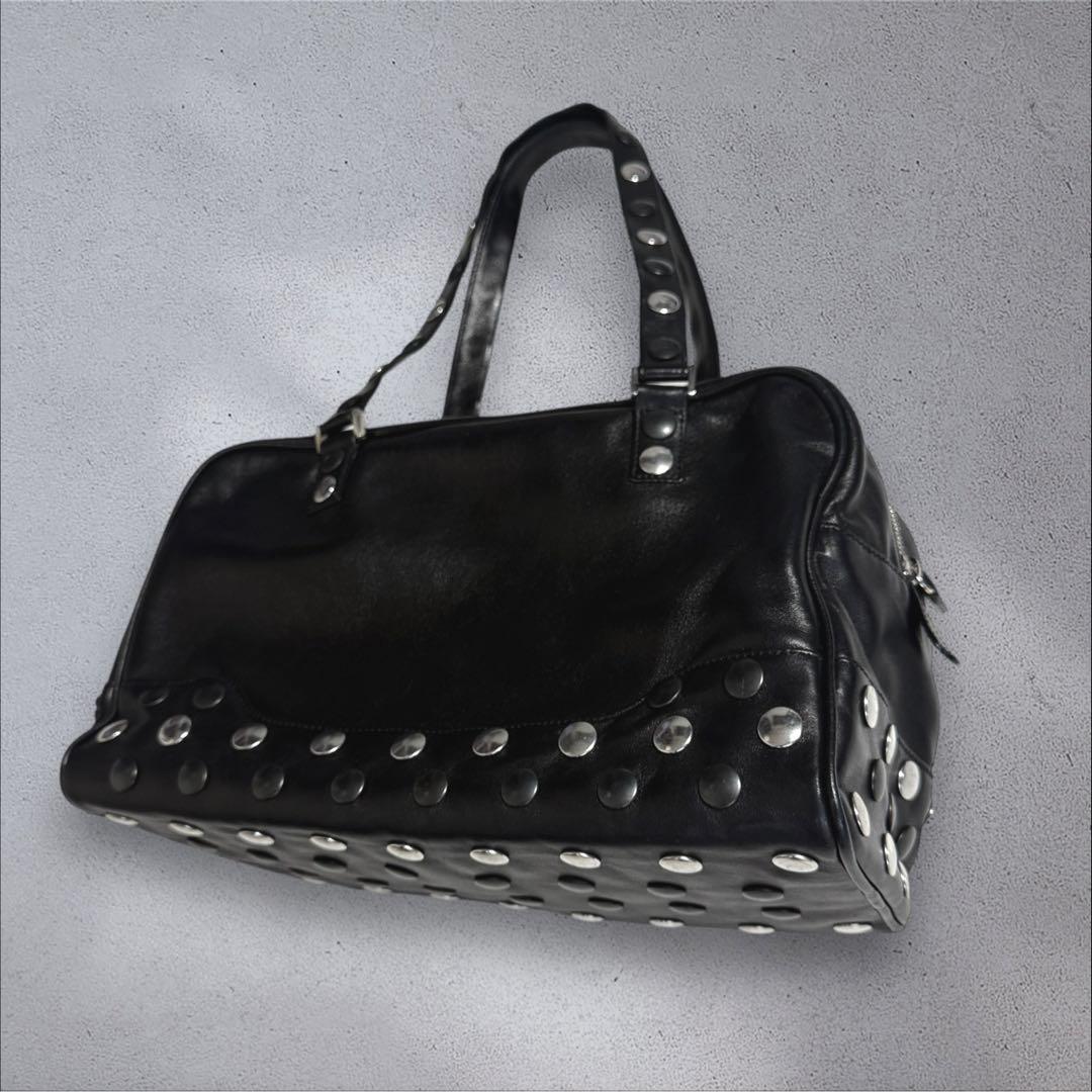 バッグ y2k vintage leather studs Boston bag 90s