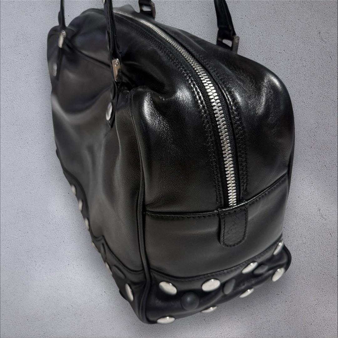 バッグ y2k vintage leather studs Boston bag 90s