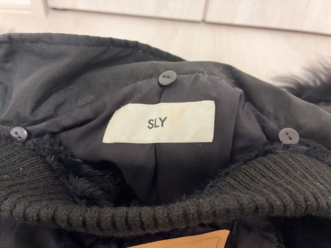SLY N3B ファー　ロング　ミリタリーモッズコート　ブラック