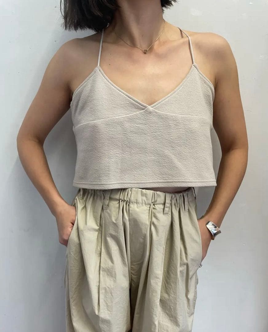 【papier】Cross Cami / Beige
