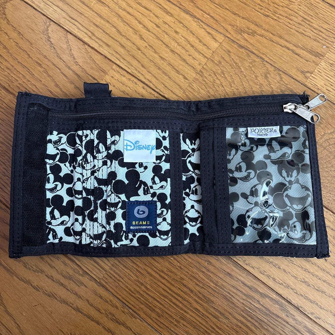 ビームス　ポーター　ミッキー　トリプルコラボ　折り財布　美品