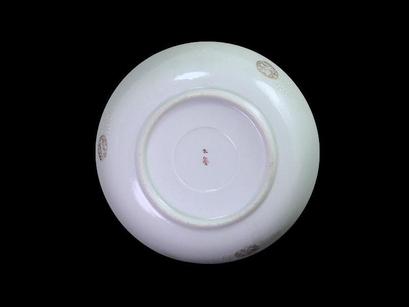 九谷　金襴手　 重ね平角　青海波　松に朝日の図　膾皿　F187AS-CZz