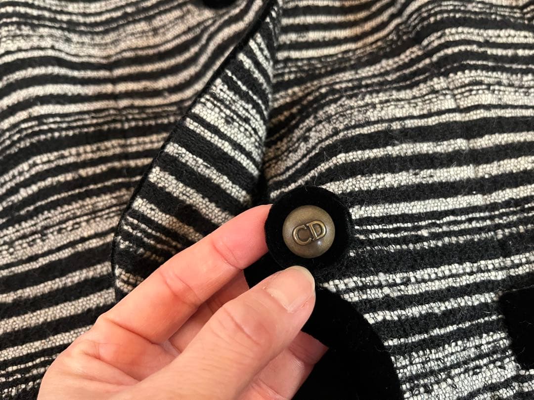 ツ*ラ様 激安◆CDクリスチャンディオール ツイードジャケット黒白 ビンテージ◆