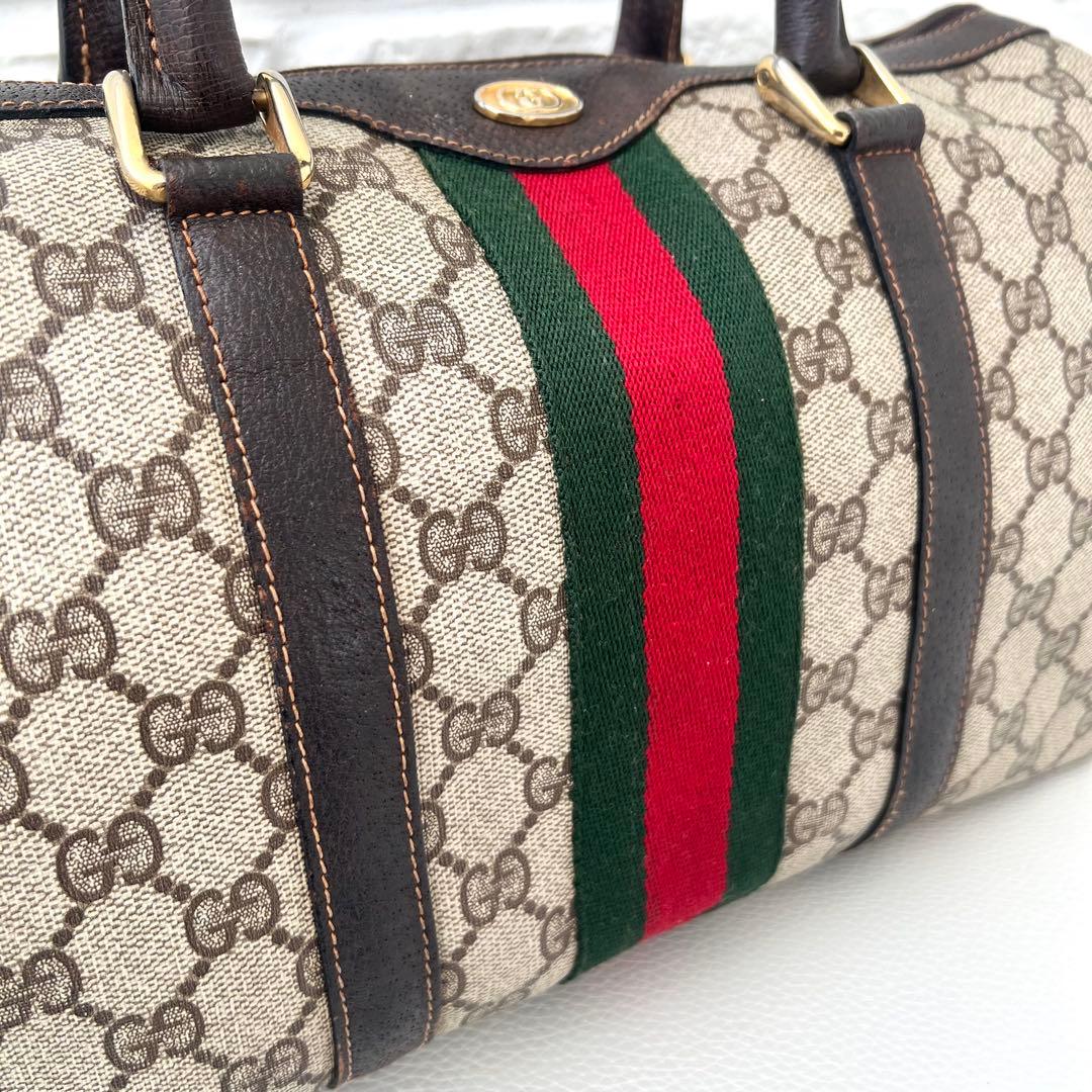 美品✨GUCCI グッチ シェリーライン ボストンバッグ ヴィンテージ 送料無料