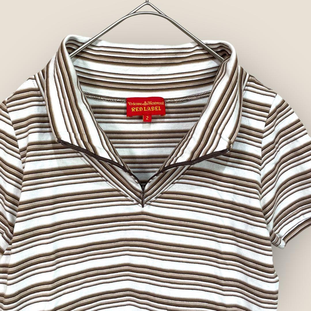 vivienne westwood ストライプ トップス 半袖ポロシャツ 2/M