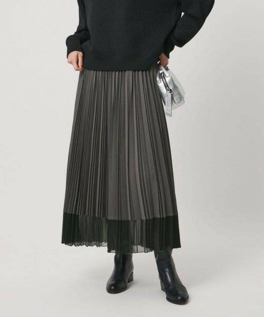 新品 タグ付き 25aw ユナイテッドアローズ シアー コンビ プリーツスカート