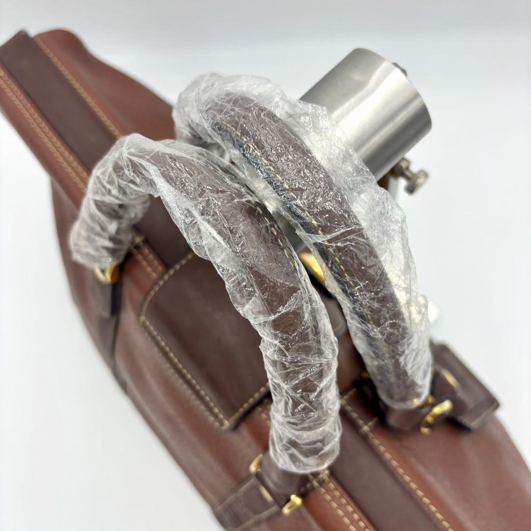 未使用品　Rudolph VALENTINO ボストンバッグ レザー　ブラウン