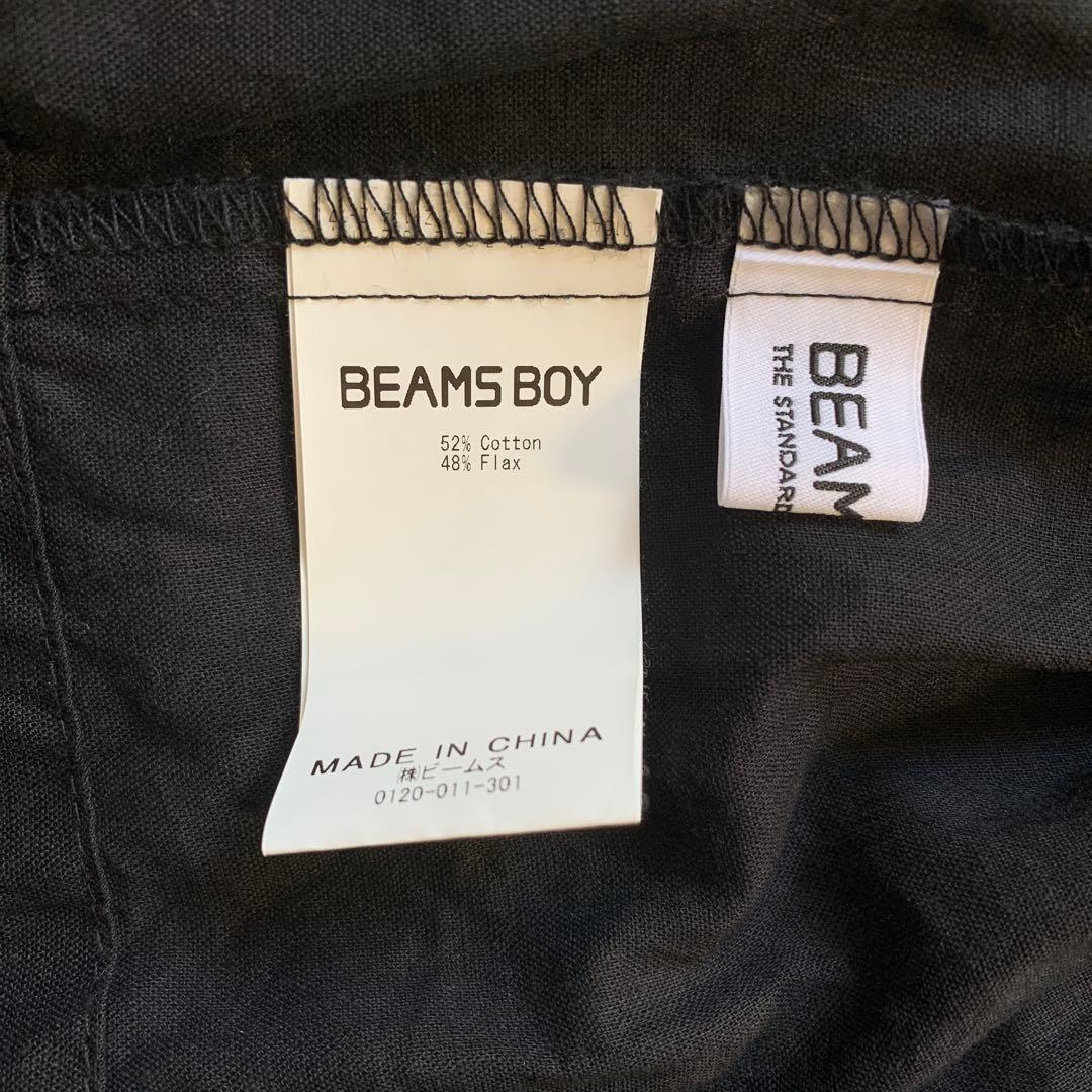 【美品】 BEAMS BOY コットンリネン カシュクール キャミソール　黒