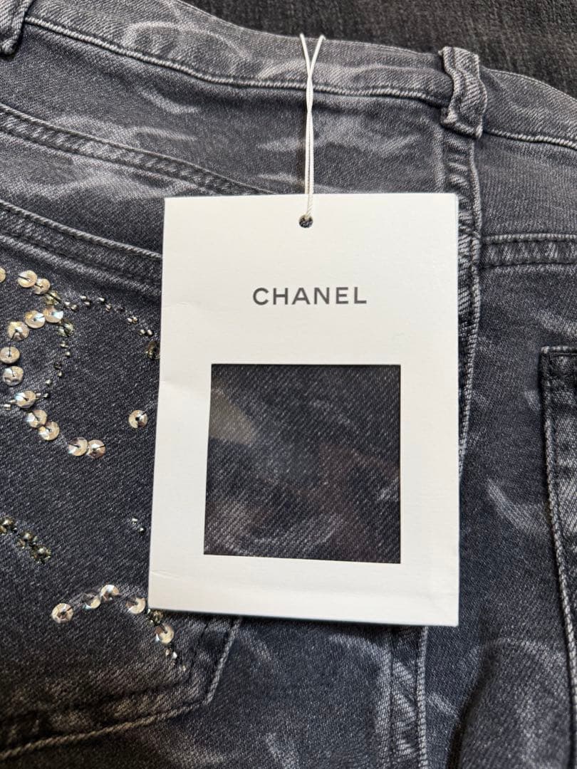 CHANEL シャネル　ココマーク　デニム　グレー　34