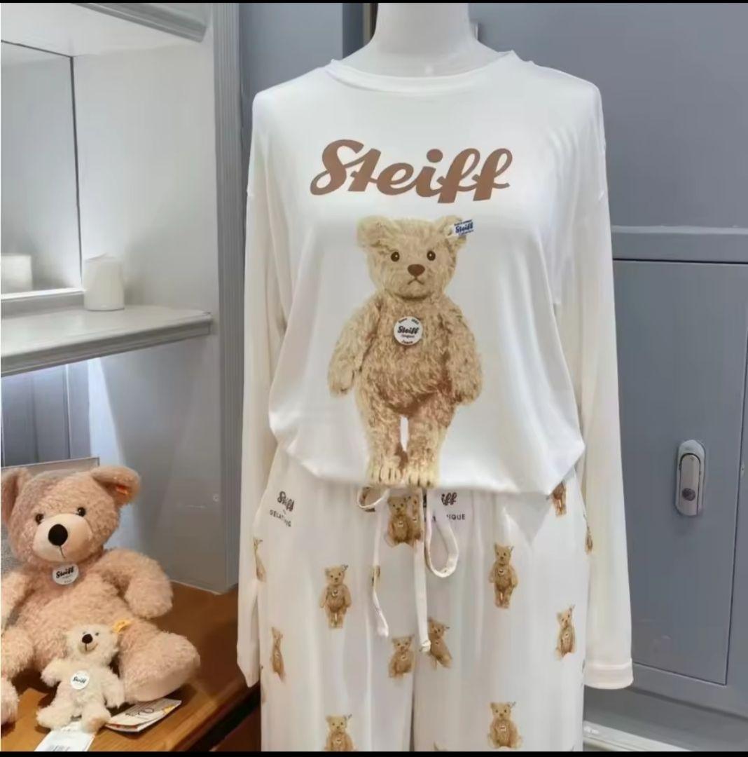 新品未使用　ジェラートピケ　Steiffテディベアベア　上下セット