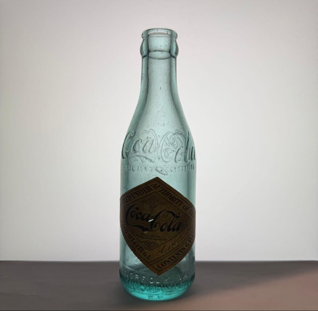 E9 秘蔵品　1900-10年代 コカコーラ ボトル ラベル付　瓶