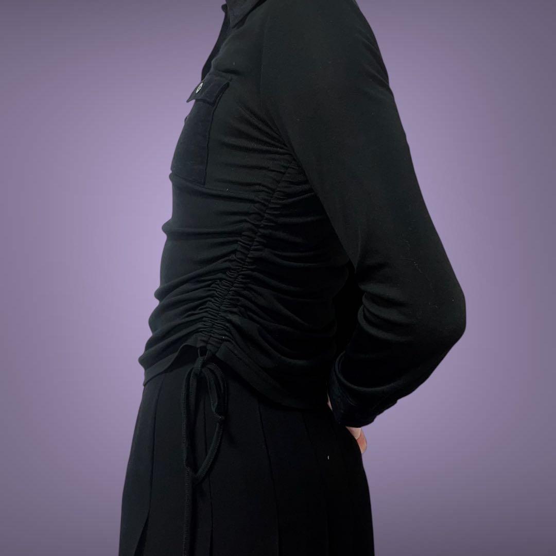 トップス Gather black polo shirts