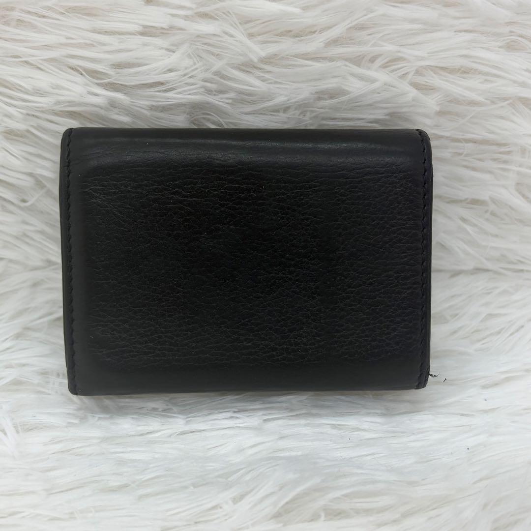 美品✨️サンローラン　タイニーウォレット　三つ折り財布　レザー　ブラック