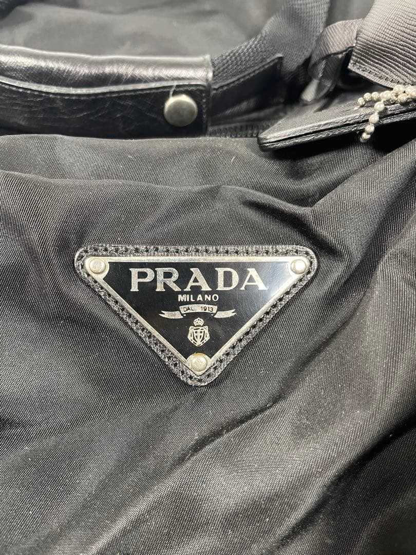 PRADA ナイロン ボストンバッグ 大容量 三角ロゴ 南京錠