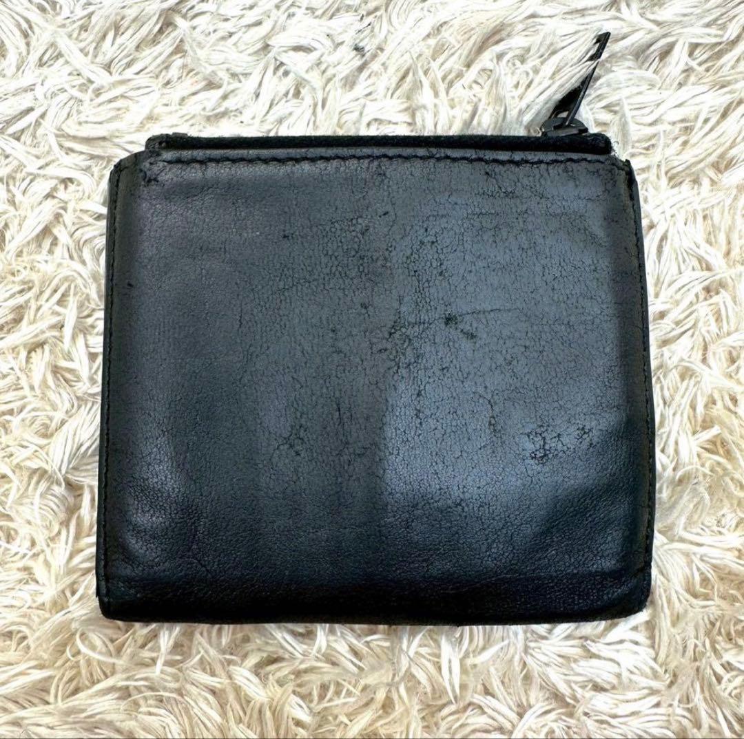 サンローラン 二つ折り財布 ブラック クロコ YSL レディース