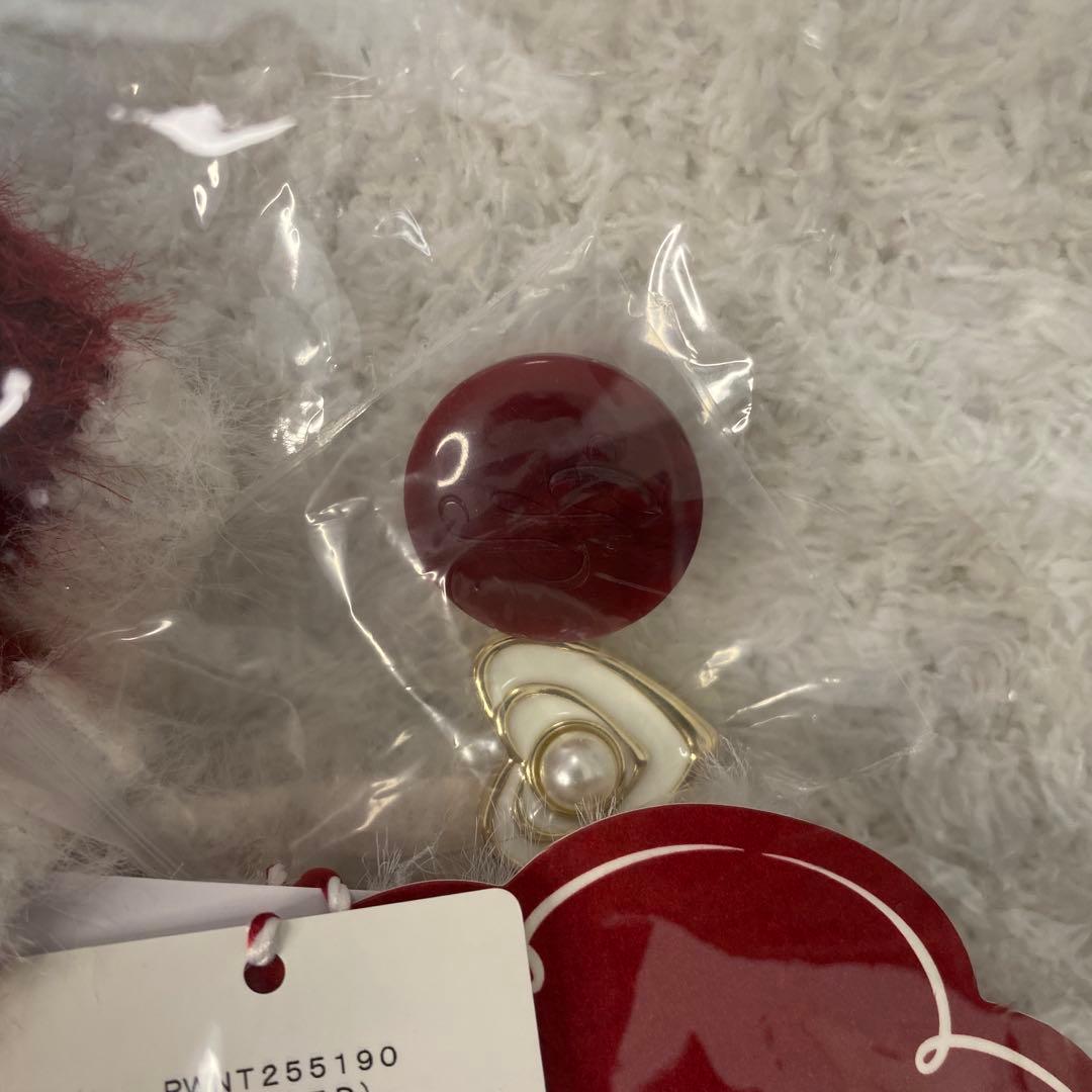 新品未使用　ラメフェザーカーディガン&ショートパンツセット　レッド