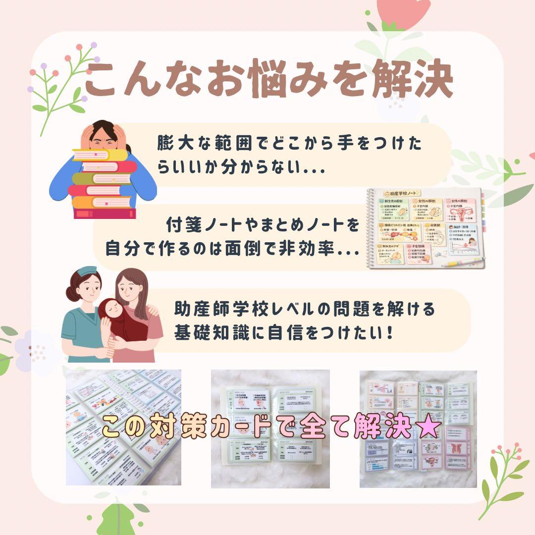 最新版｜助産師学校受験｜基礎対策カード｜713問236枚｜ファイル付き