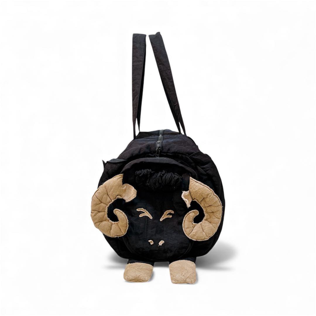 【Potechino ポテチーノ】ナイロン ボストンバッグ 羊 黒 旅行 美品