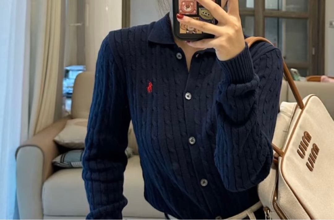 ラルフローレン　ケーブルニット コットン Polo カーディガン