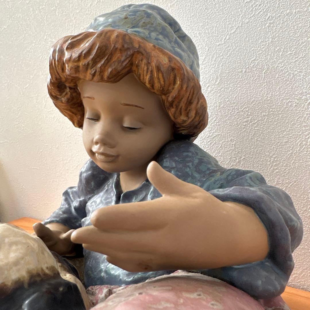 LLADRO リヤドロ 「 少年と犬 」 人形 陶器 置物