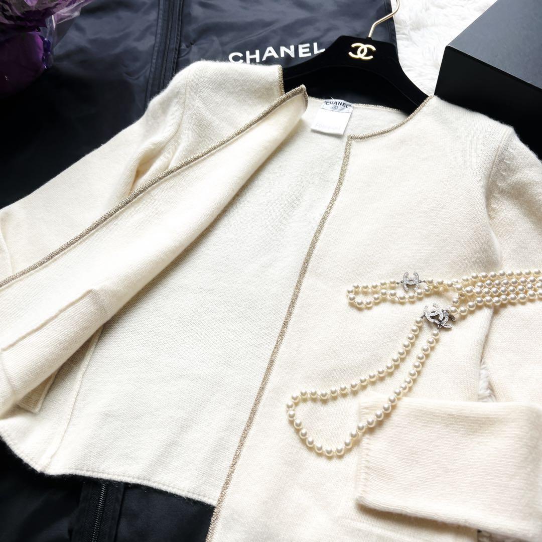 極美品　CHANELシャネル カシミヤ ジャケット　カーディガン　アンサンブル