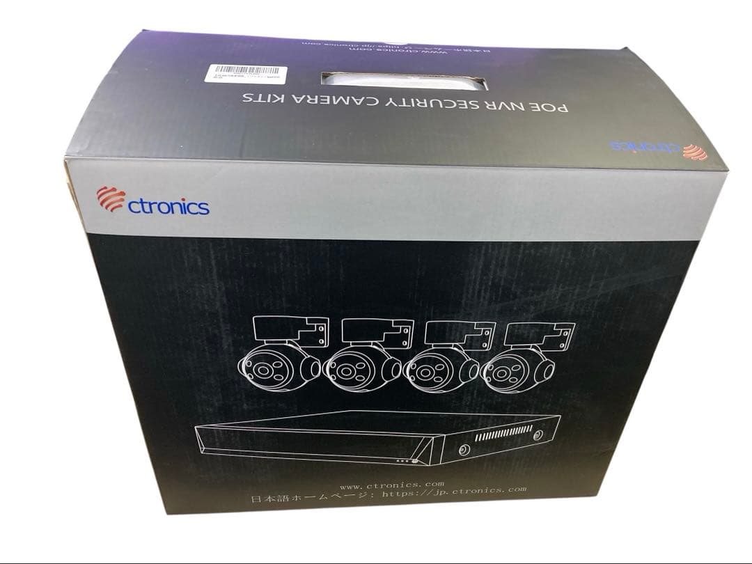 【訳アリ品】 Ctronics 防犯カメラ4台 800万画素 2TB HDD内蔵