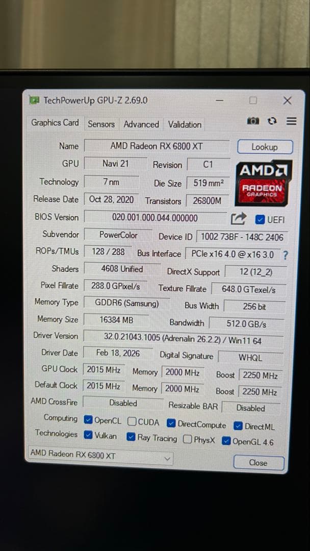 玄人志向RD-RX6800XT-E16GB/TP AMD RADEON