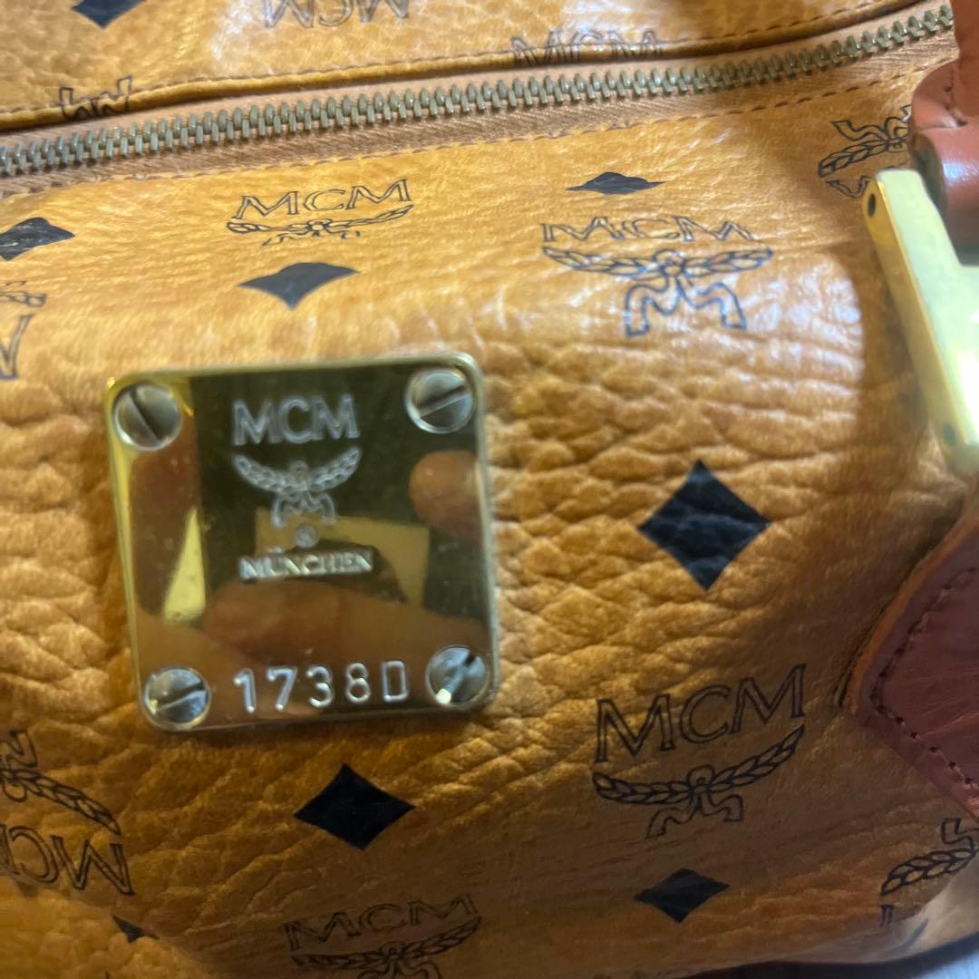 MCM ヴィセトス レザー ハンドバッグ ボストンバッグ ブラウン