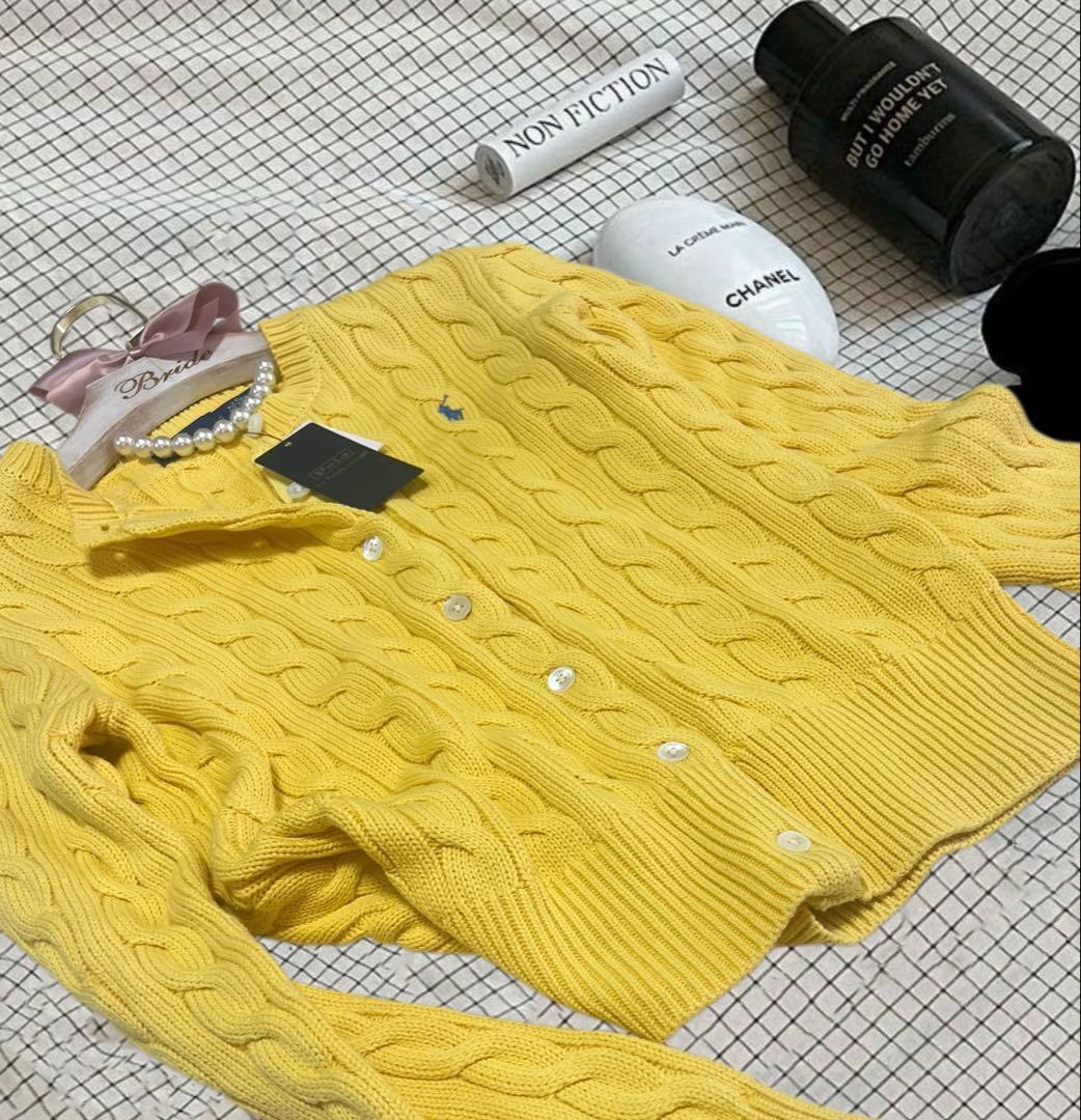 セールPoloポロ　ラルフ　ローレン　ケーブルニット　 カーディガン　ピンク