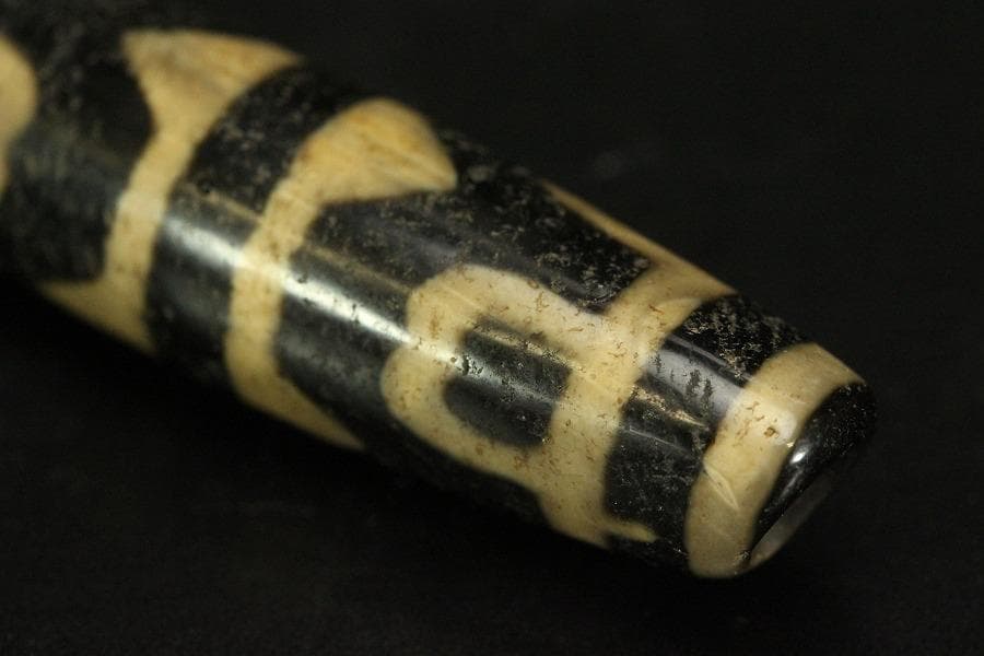 中国美術 天珠石 西蔵 チベット 長5.3cm 旧家蔵 KN61
