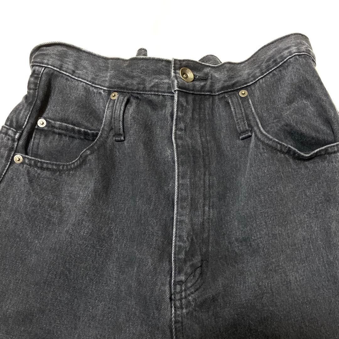 美品！searoomlynn オーバーウエストワイドデニム SRN05　ブラック