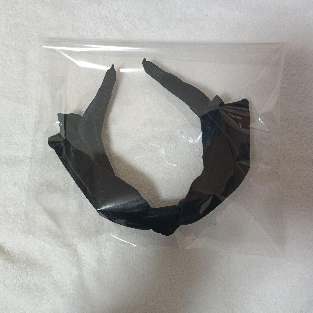 【試着のみ】COUDRE　ベルベットリボンカチューシャ　ブラック　金子綾